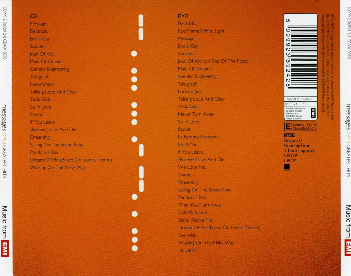 Orchestral Manoeuvres In The Dark Messages Omd Greatest Hits : Back ...